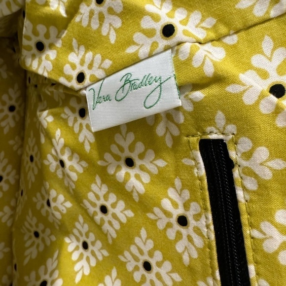 Lovely Vera Bradley Eloise Kiss lock RETIRED satchel black/yellow/tan/white - Picture 7 of 13